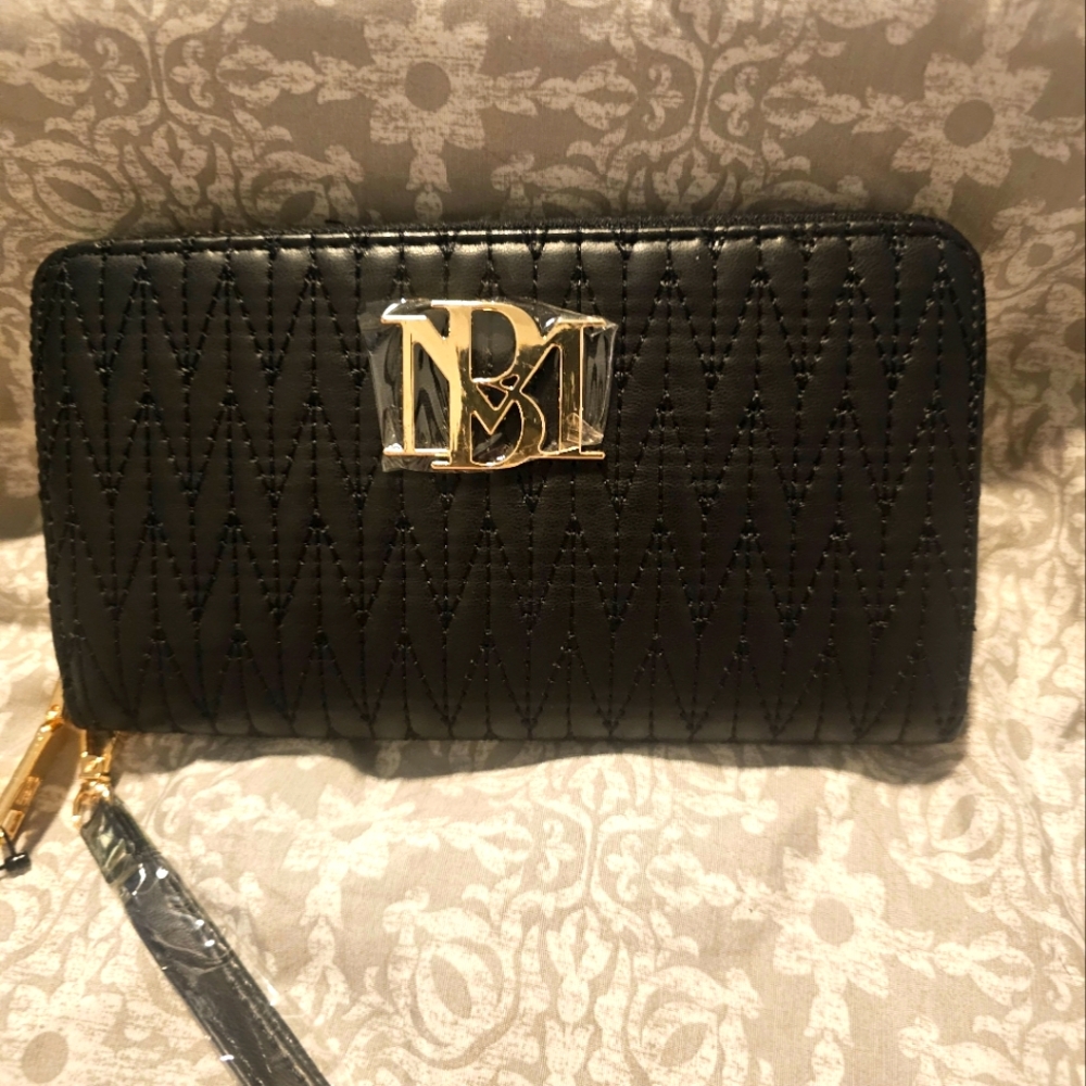 Embossed black wallet by Badgley Mischka. NWT RETAILS 59.